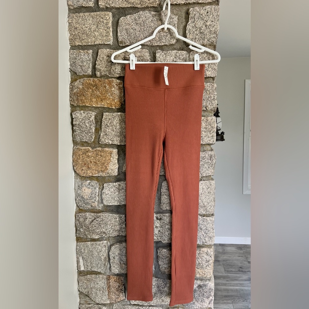 NWT Madewell Ribbed Leggings Women’s Size S - Rust Orange